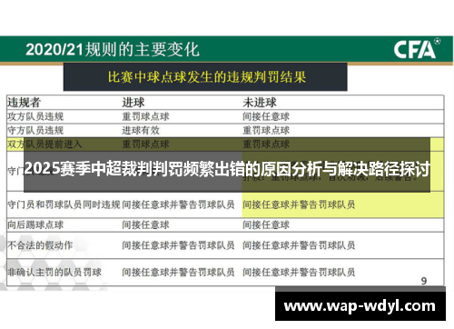 2025赛季中超裁判判罚频繁出错的原因分析与解决路径探讨