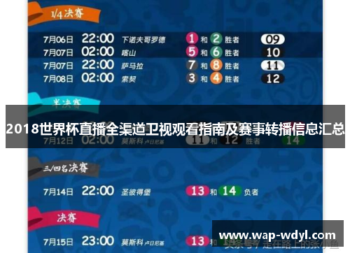 2018世界杯直播全渠道卫视观看指南及赛事转播信息汇总